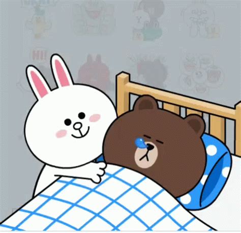 cony and brown gif|cony and brown good night.